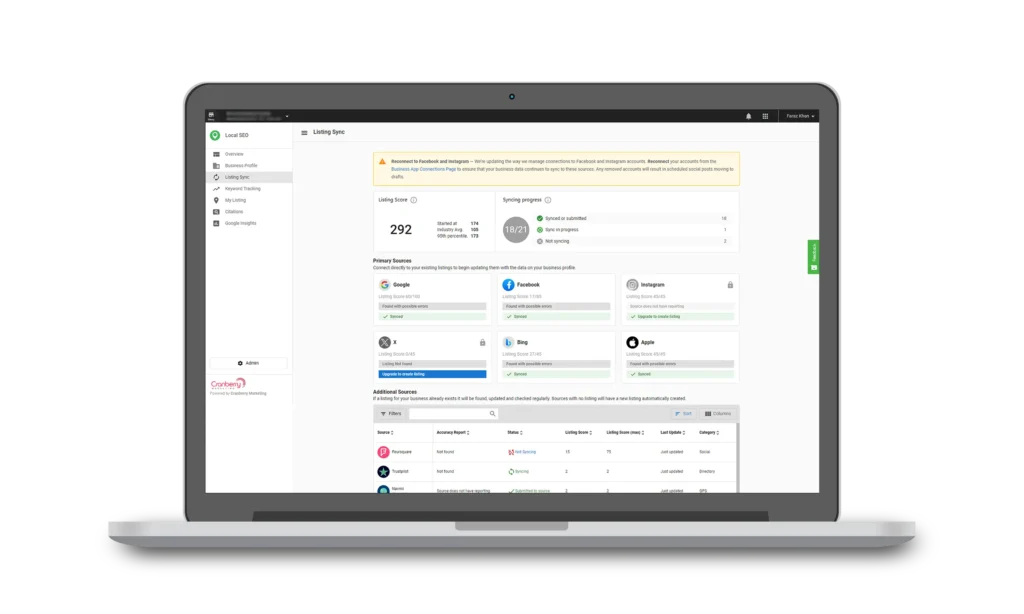 sync business listings
