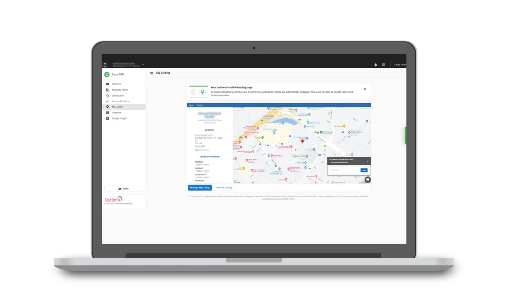 view & manage business listings